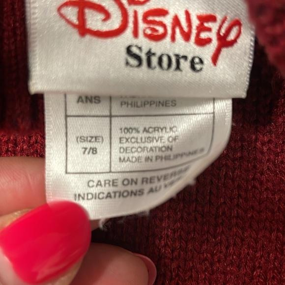 The Disney Store Vintage Red Mockneck Turtleneck Sweater Pooh Christmas Medium - Picture 4 of 5